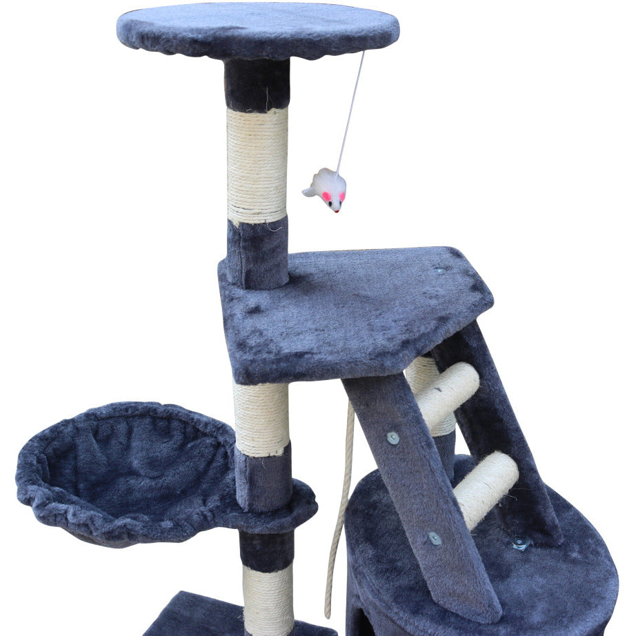 120 cm Multi level Cat Kitten Scratching Post Tree-Grey