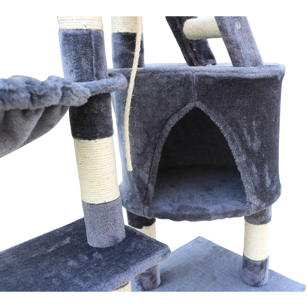 120 cm Multi level Cat Kitten Scratching Post Tree-Grey