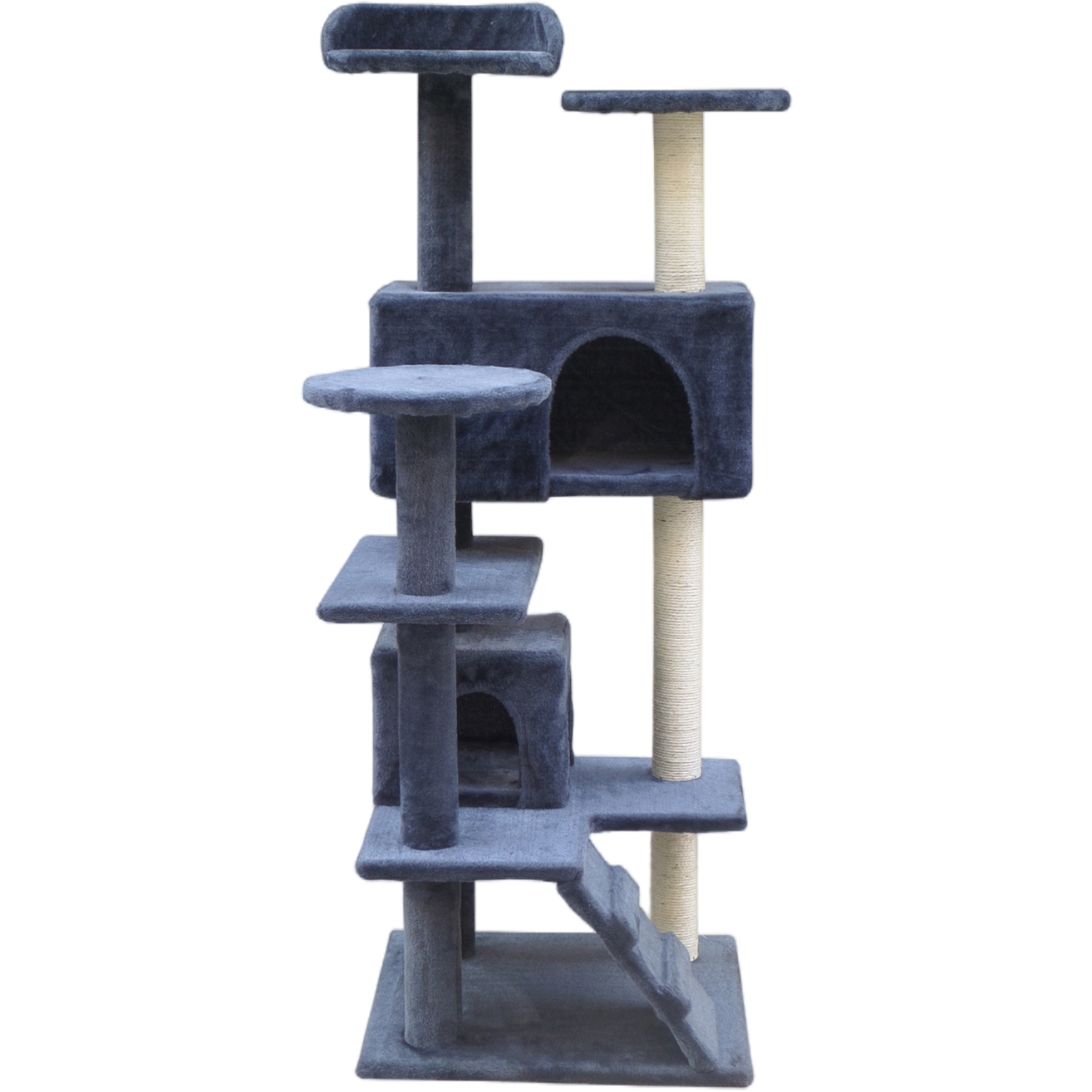 130 cm Beige Cat Scratching Post Tree Scratcher Pole-Grey