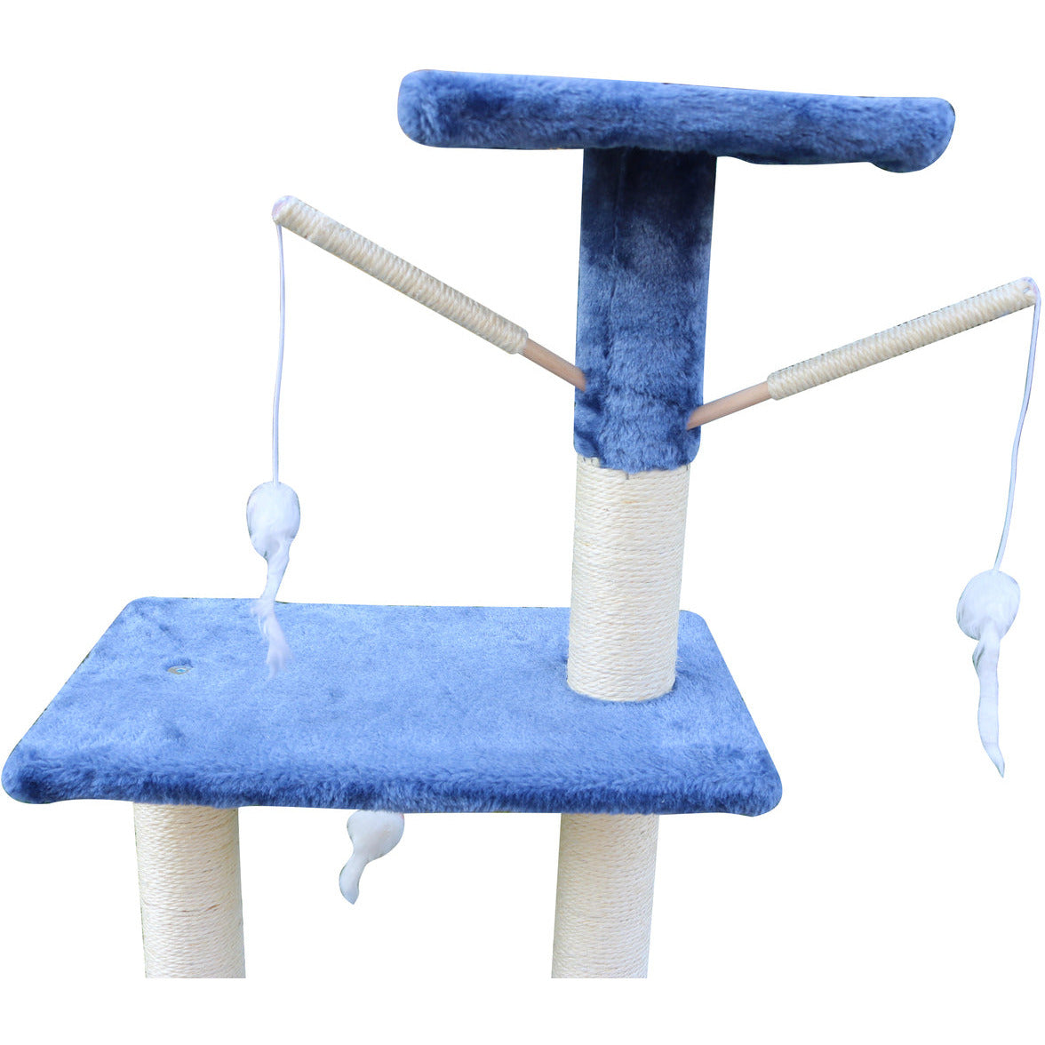 138cm Cat Scratching Post Tree Post House Tower with Ladder-Blue