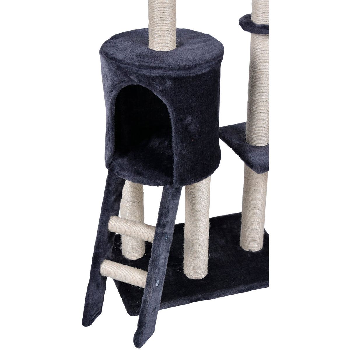 138cm Cat Scratching Post Tree Post House Tower with Ladder-Grey
