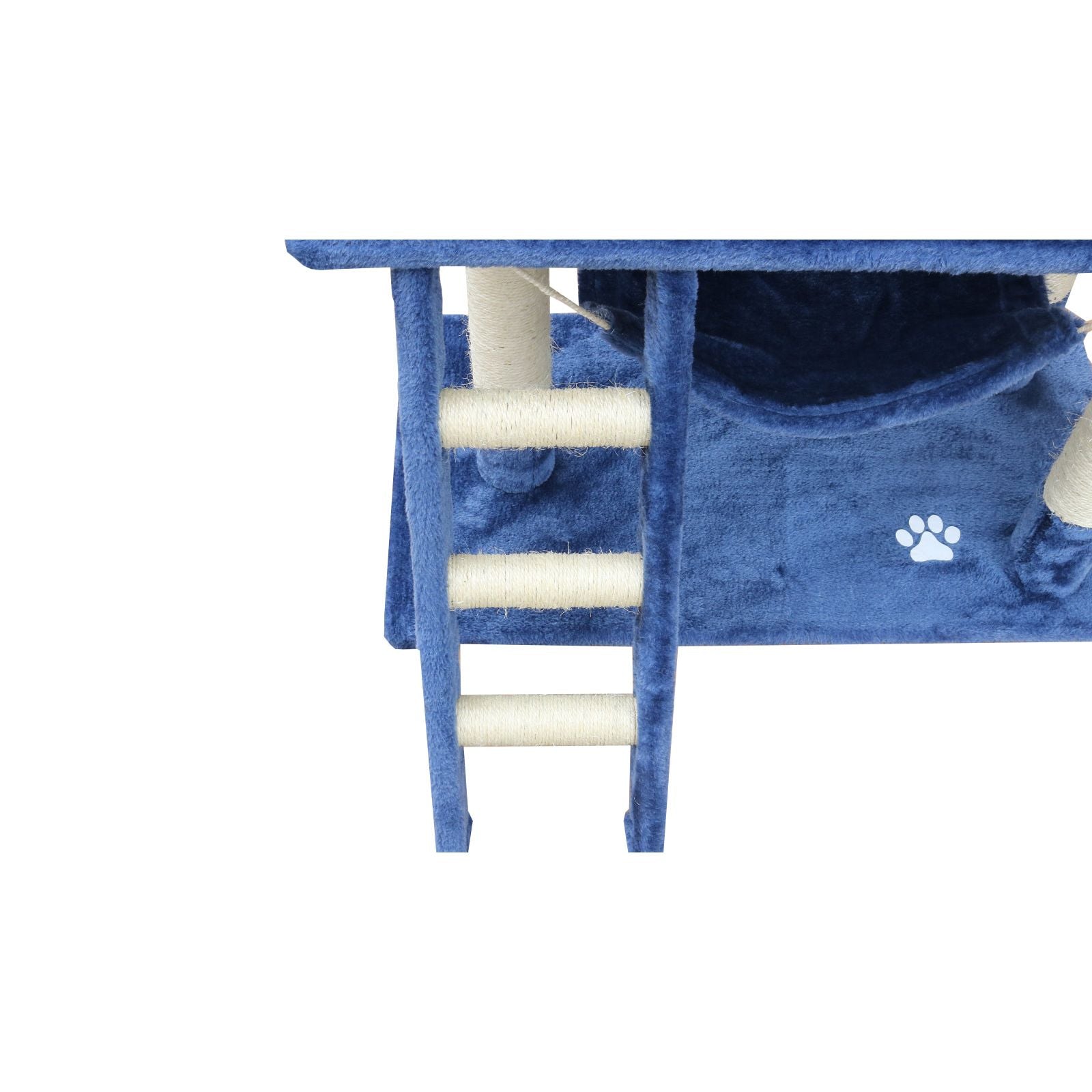 YES4PETS 140 cm Cat Kitten Scratching Post Tree W ladder & Hammock-Blue