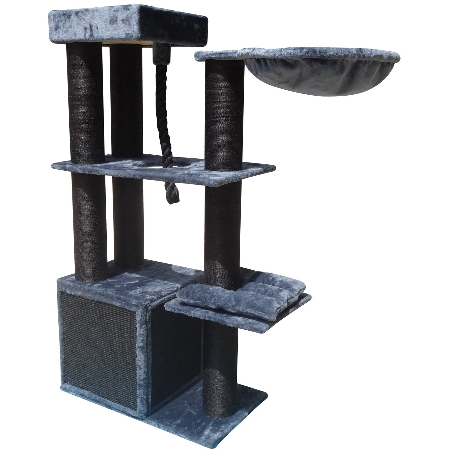 160 cm XL Multi Level Cat Scratching Post Tree Scratcher 14cm Thick Pole- Grey