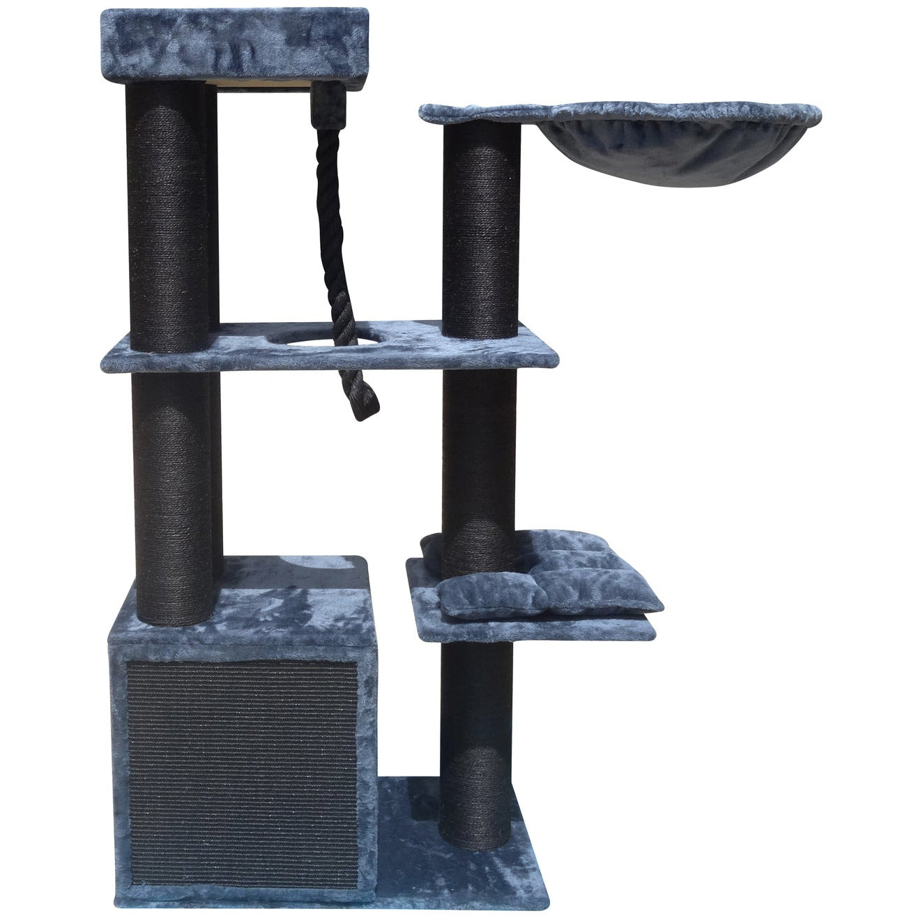 160 cm XL Multi Level Cat Scratching Post Tree Scratcher 14cm Thick Pole- Grey