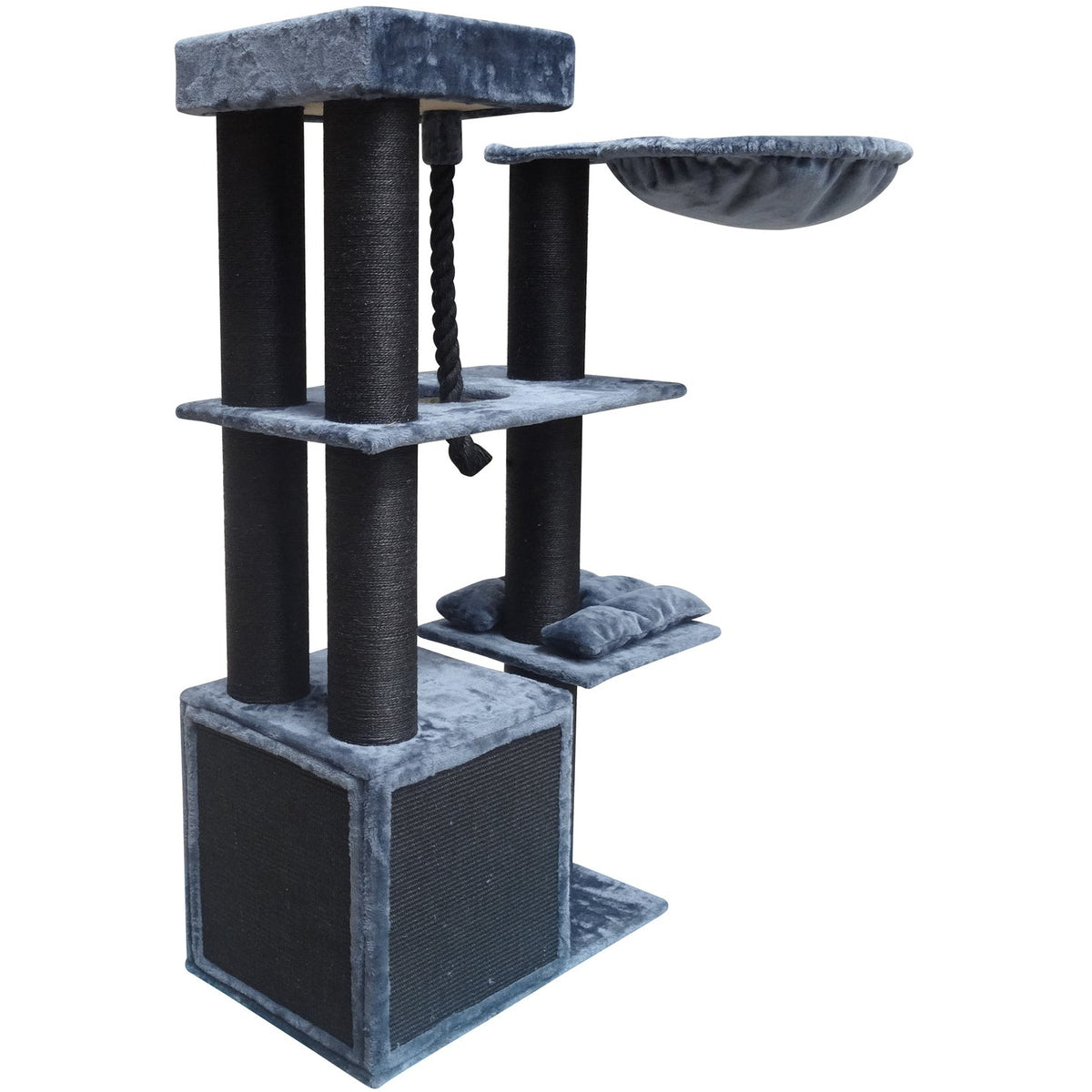 160 cm XL Multi Level Cat Scratching Post Tree Scratcher 14cm Thick Pole- Grey