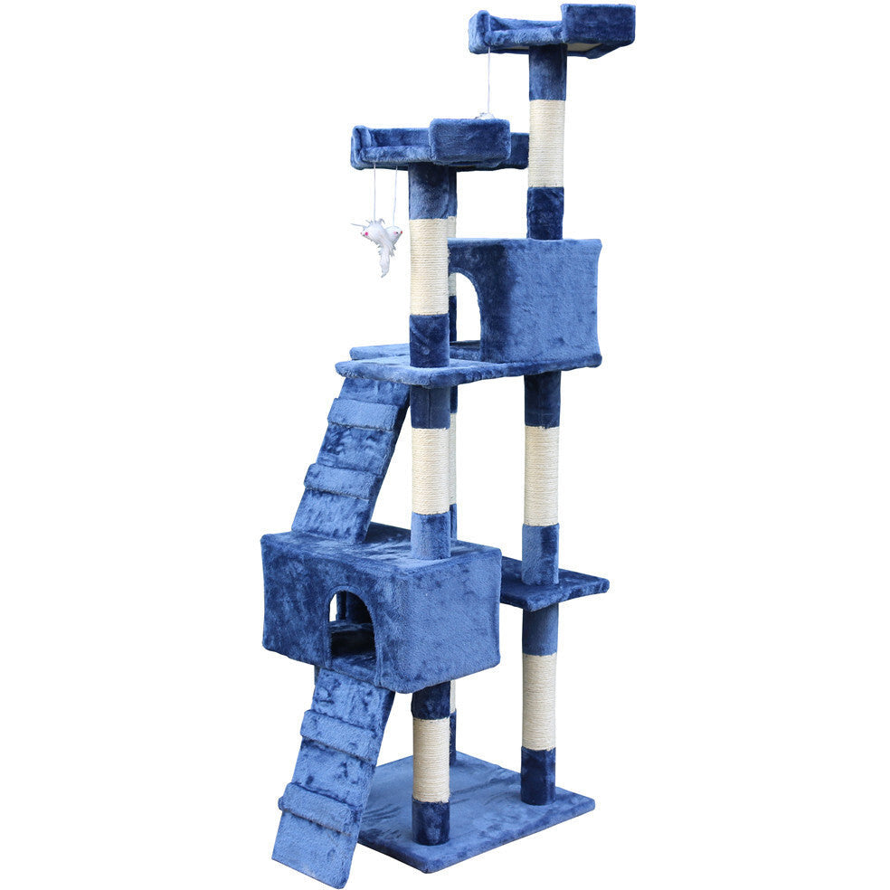 170cm Cat Scratching Post Tree Post House Tower with Ladder Furniture Blue