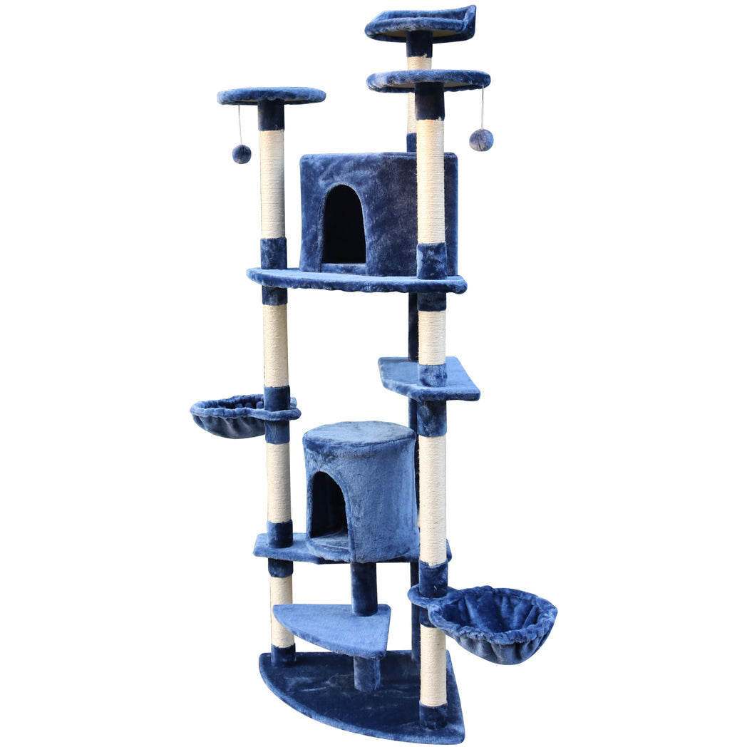 200 cm Cat Scratching Post Tree Scratcher Corner Tower Furniture- Blue