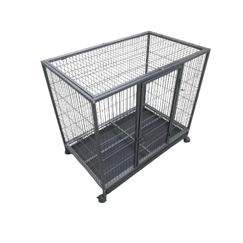 YES4PETS Medium Pet Dog Cat Cage Metal Rabbit Crate Carrier Kennel Wheel & Tray