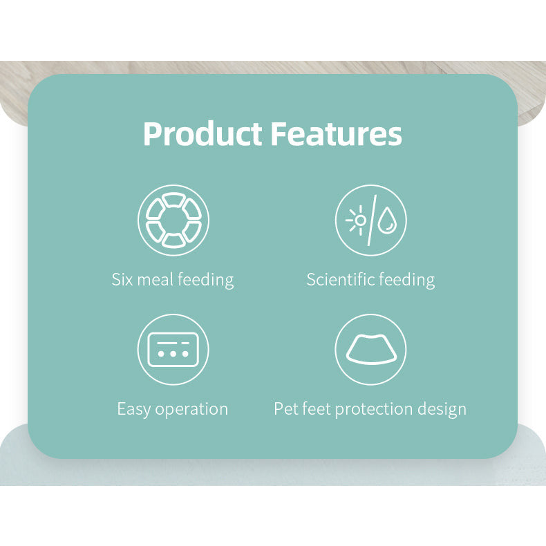 6 Meal Automatic Pet Dog Cat Food Feeder Dispenser with Programmable Timer Pink