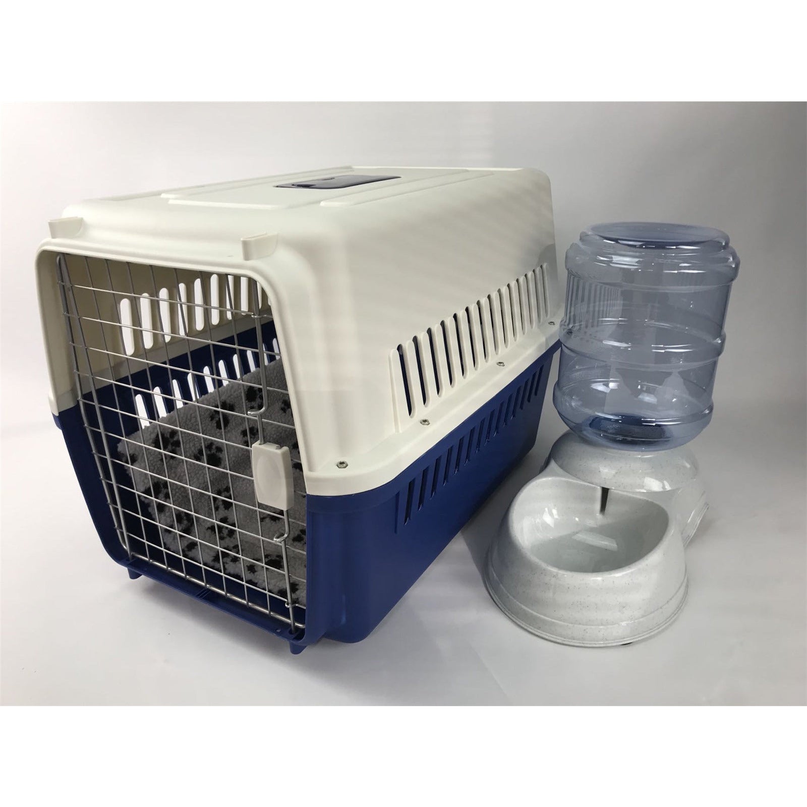 XL Dog Puppy Cat Crate Pet Carrier Cage W Mat & Water Dispenser 72x53x53cm