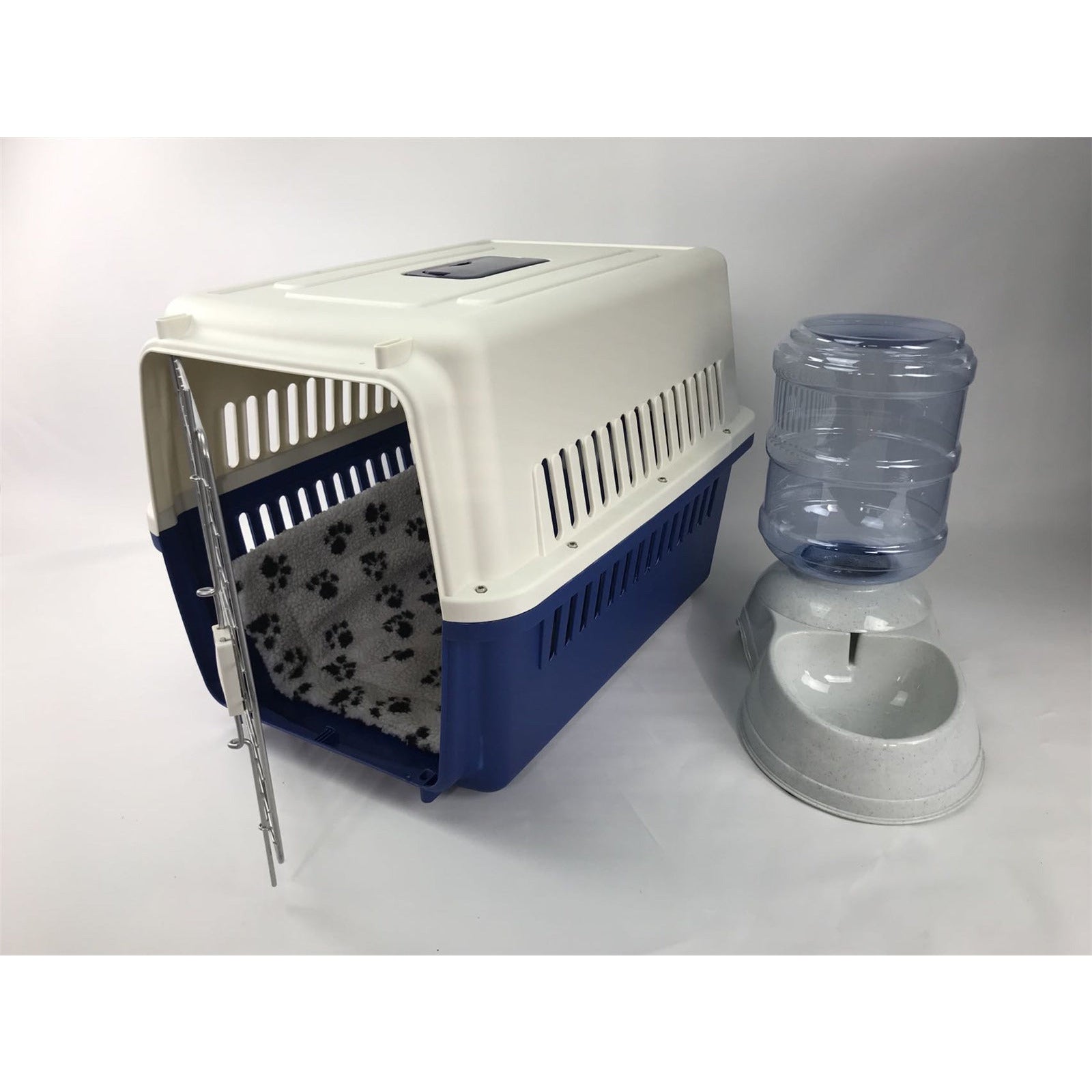 XL Dog Puppy Cat Crate Pet Carrier Cage W Mat & Water Dispenser 72x53x53cm