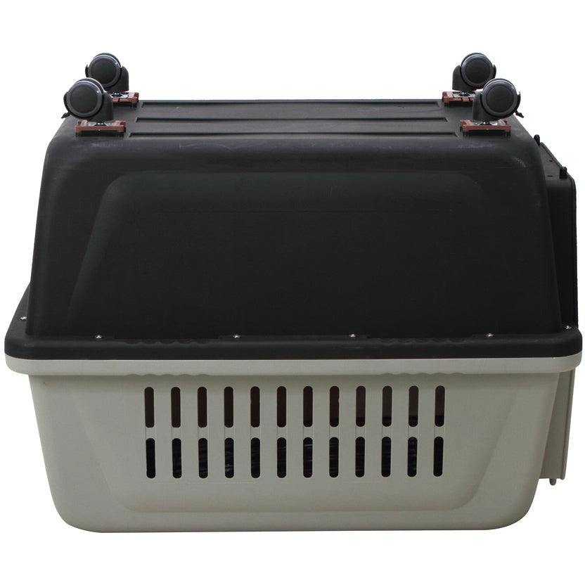Large Plastic Kennels Pet Carrier Dog Cat Cage Crate With Handle and Wheel Black