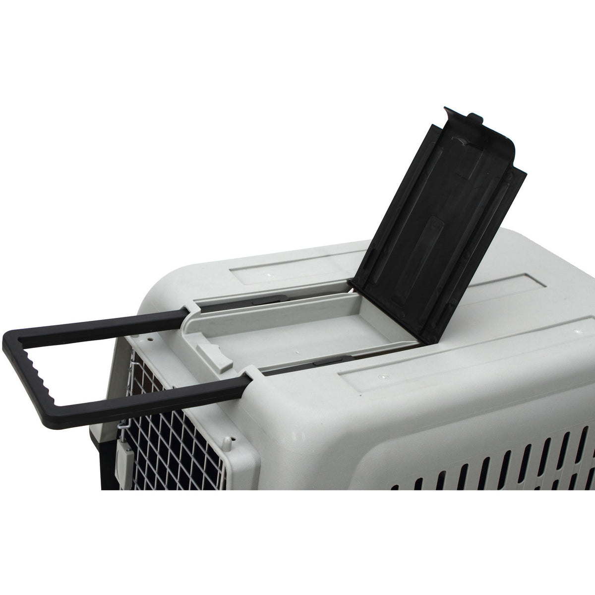 Large Plastic Kennels Pet Carrier Dog Cat Cage Crate With Handle and Wheel Black