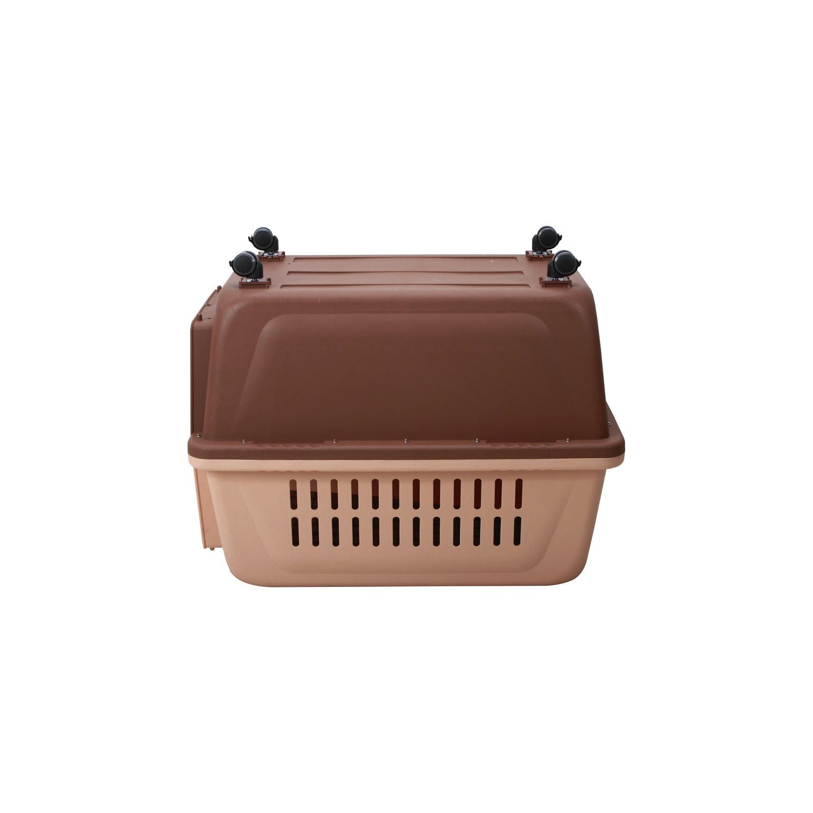 YES4PETS XL Plastic Kennels Pet Carrier Dog Cat Cage Crate With Handle and Removable Wheel Brown