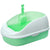 Medium Portable Cat Toilet Litter Box Tray with Scoop Green