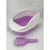 Large Portable Cat Toilet Litter Box Tray House with Scoop Purple