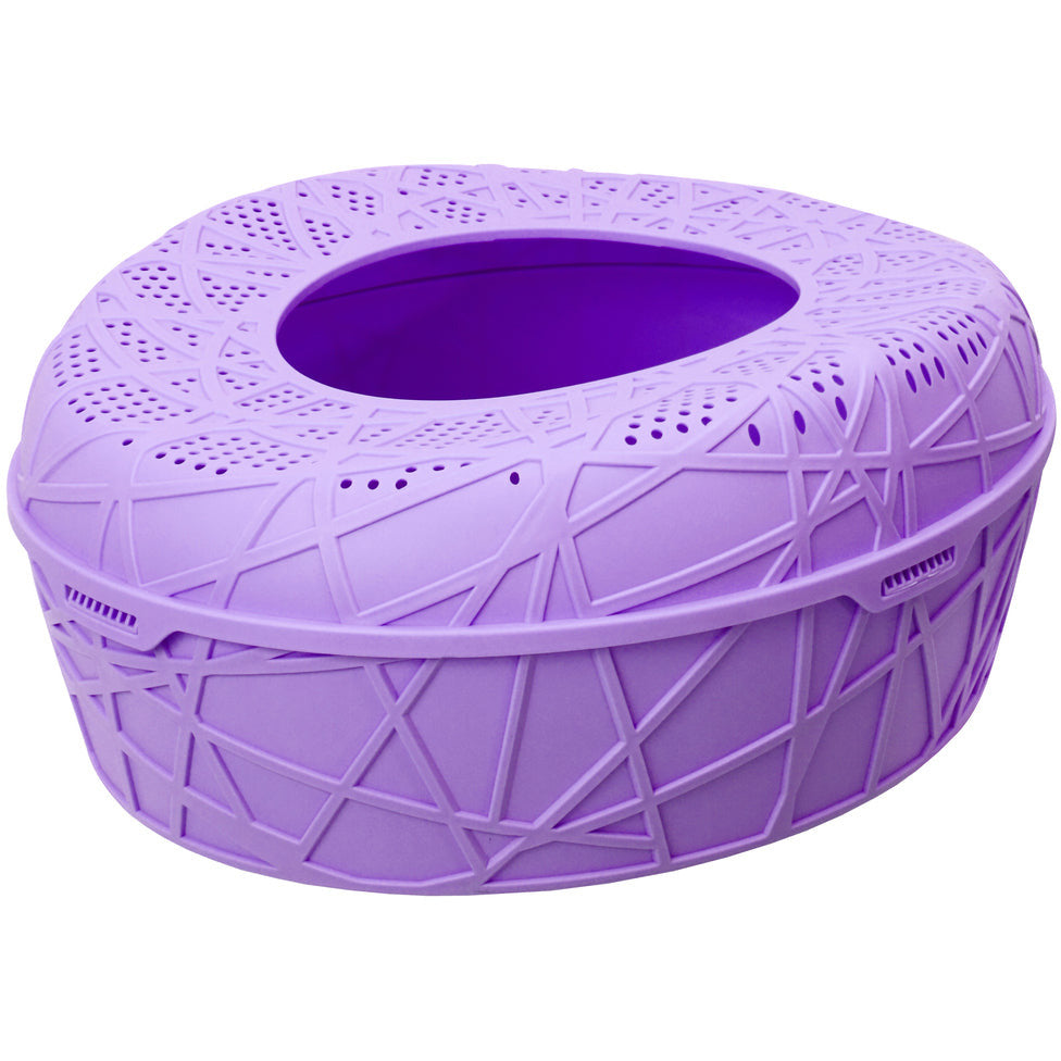 Large Portable Cat Toilet Litter Box Tray House with Scoop Purple