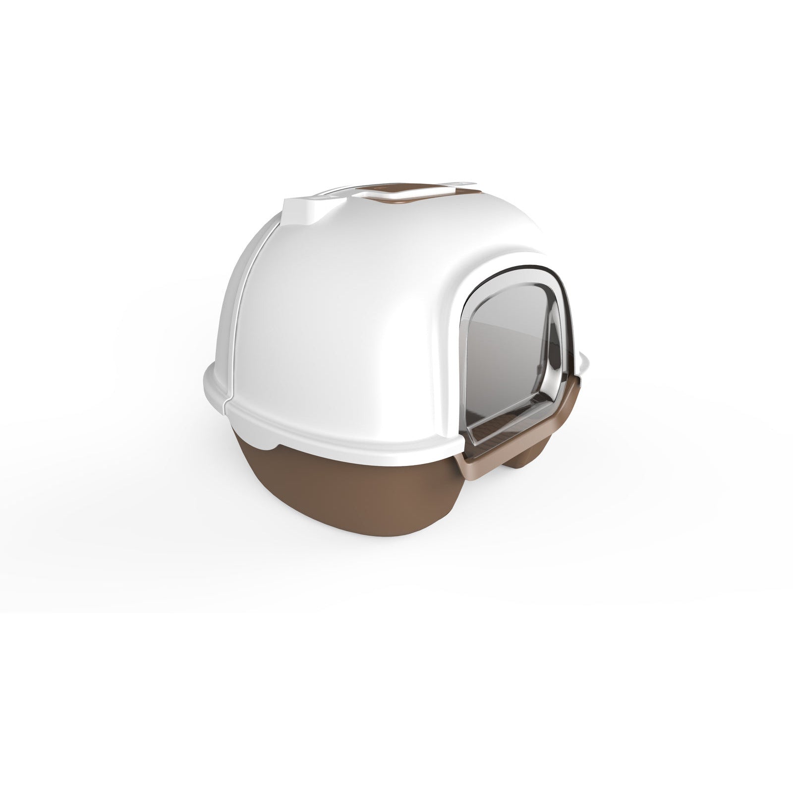 Cat Toilet Litter Box  Portable Hooded Tray House with Handle and Scoop Brown