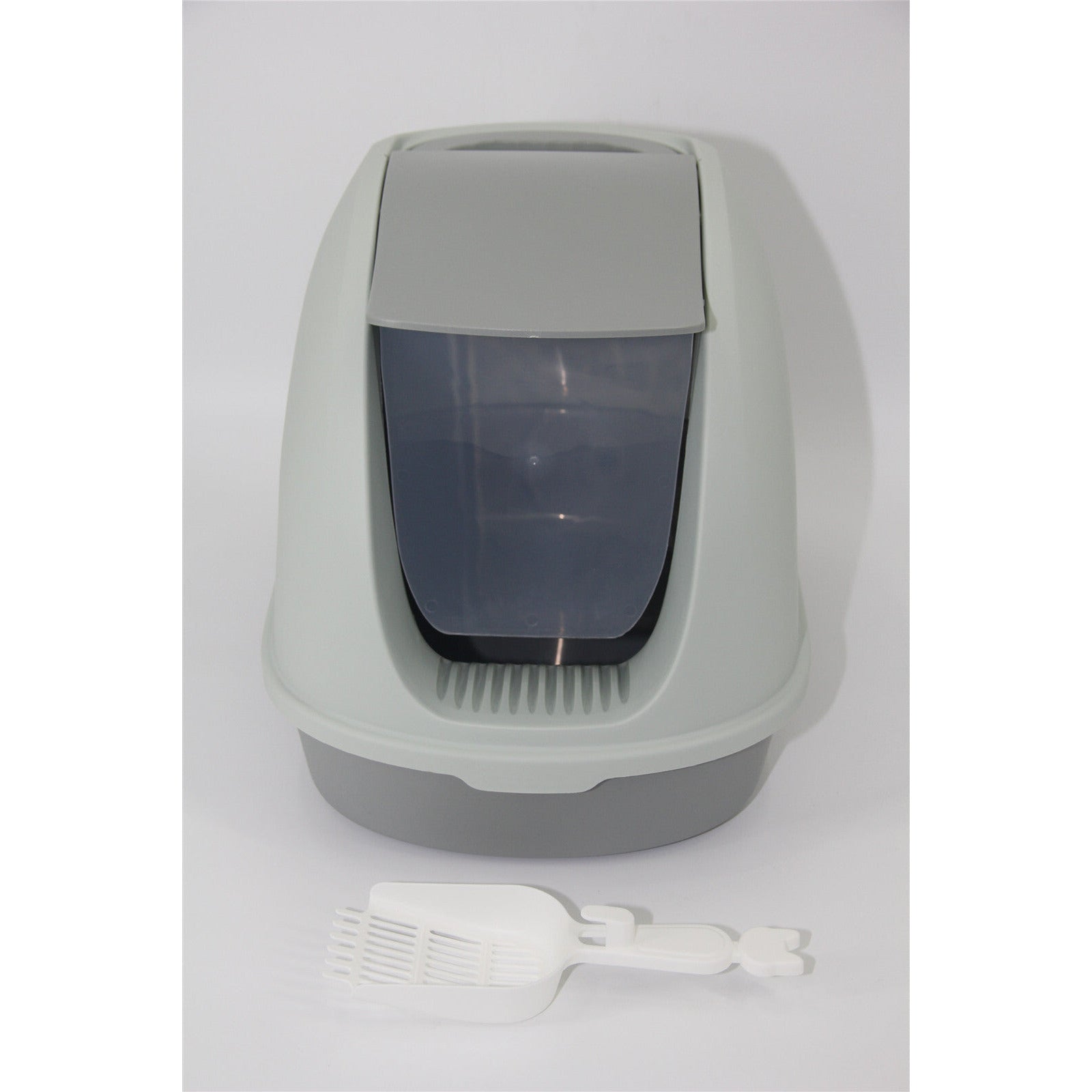 Portable Hooded Cat Toilet Litter Box Tray House with Handle and Scoop