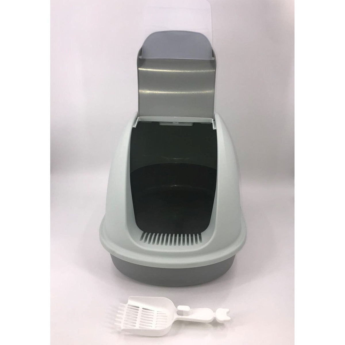 XL Portable Hooded Cat Toilet Litter Box Tray House w Charcoal Filter and Scoop