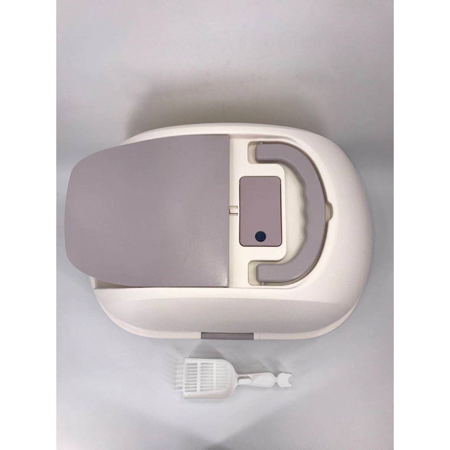 XL Portable Hooded Cat Toilet Litter Box Tray House w Charcoal Filter and Scoop White