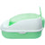 Large Portable Cat Toilet Litter Box Tray with Scoop and Grid Tray Green
