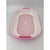 Large Portable Cat Toilet Litter Box Tray with Scoop and Grid Tray Pink