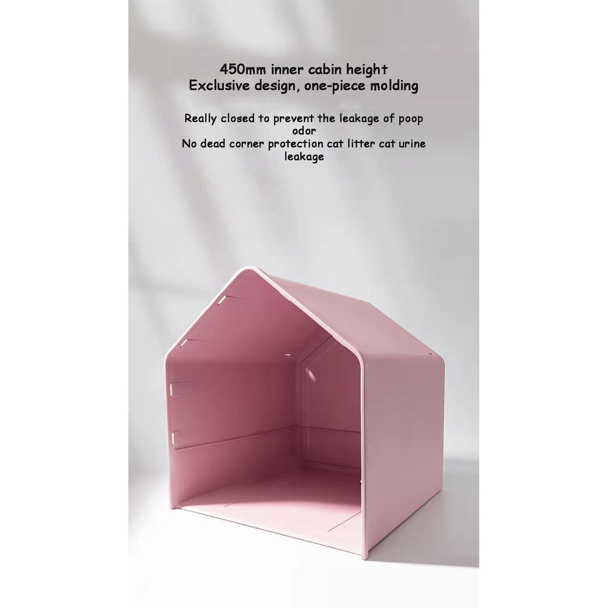 L Portable Hooded Cat Toilet Litter Box Tray House with Drawer and Scoop-Pink