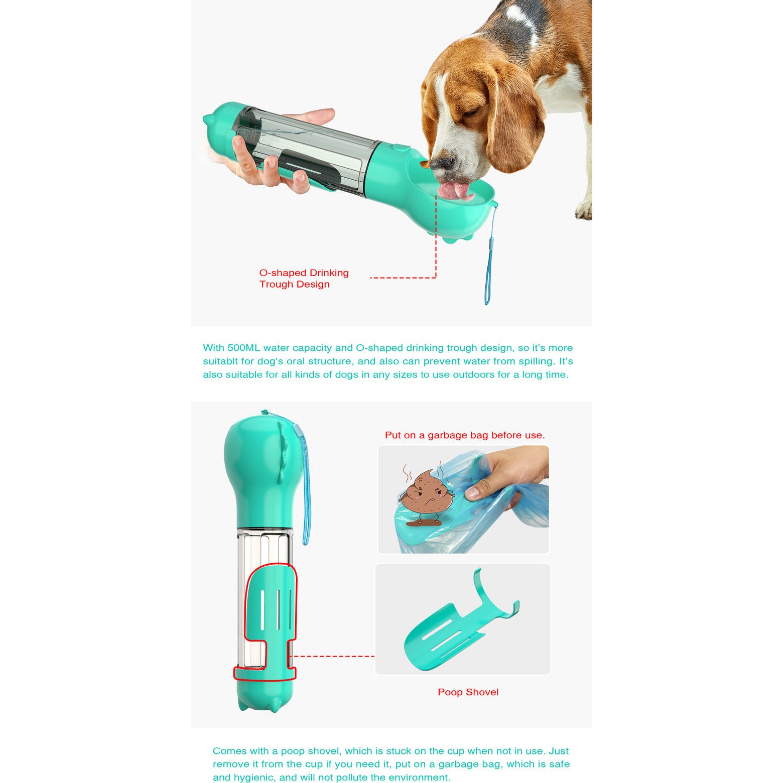 YES4PETS 4 in 1 Portable Pet Dog Puppy Cat Drinking Mug Water Feeder Bottle Valve Travel Bottle Blue