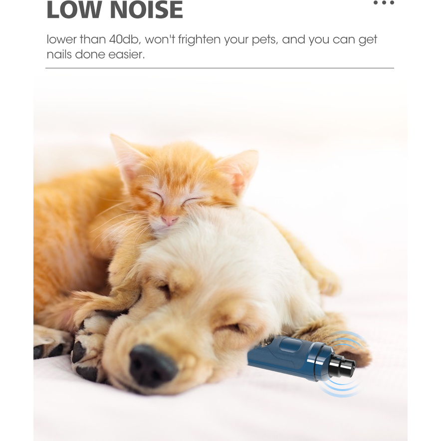 Electric Pet Dog Cat Quiet Nail Grinder Clipper Cutter Grooming Trimmer