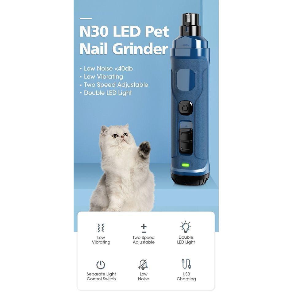 Electric Pet Dog Cat Quiet Nail Grinder Clipper Cutter Grooming Trimmer
