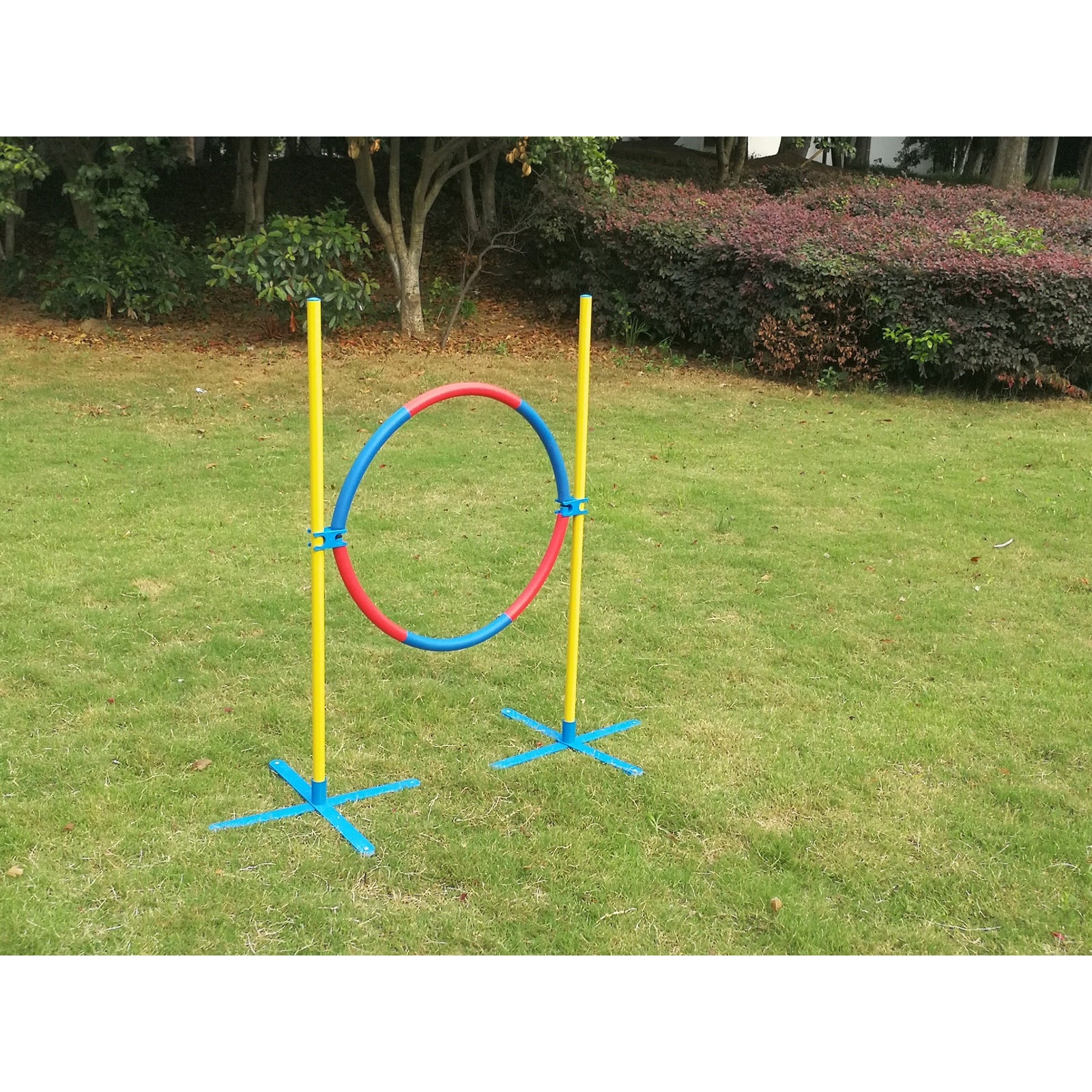 Portable Adjustable Dog Puppy Training Practice Jump Tyre Agility Post