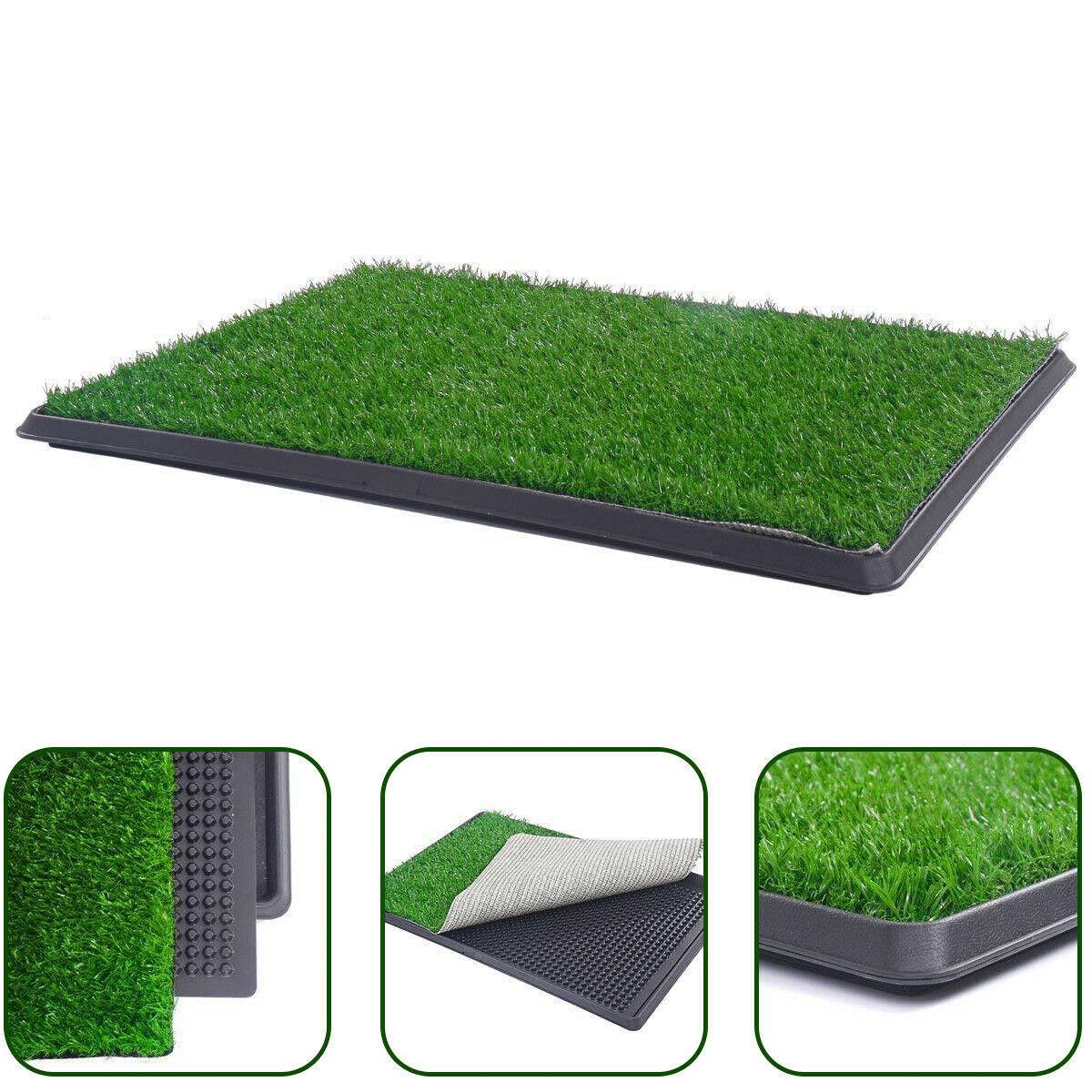 XL Indoor Dog Puppy Toilet Grass Training Mat Loo Pad Potty W 3 Grass