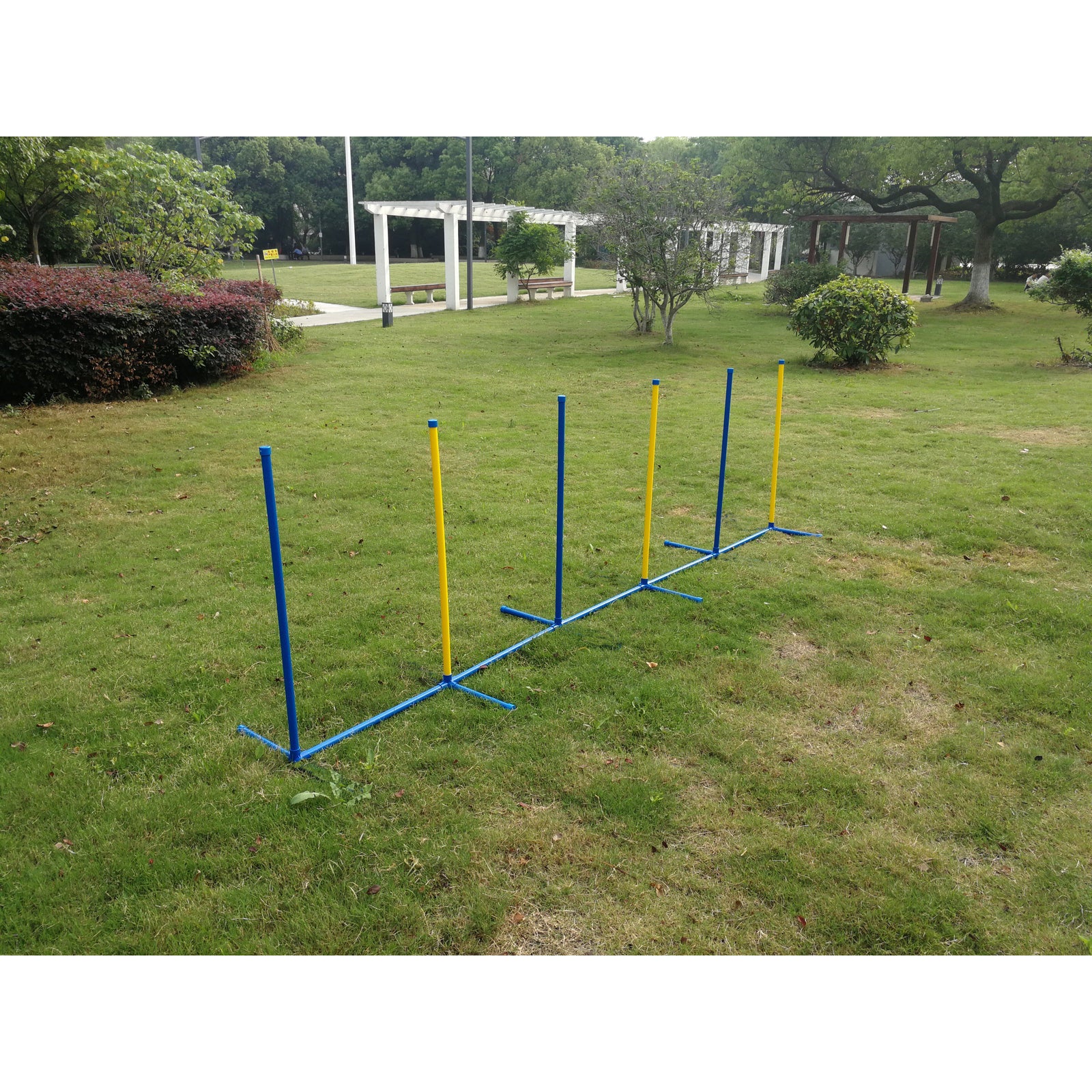 Portable Dog Puppy Training Practice Weave Poles Agility Post Set