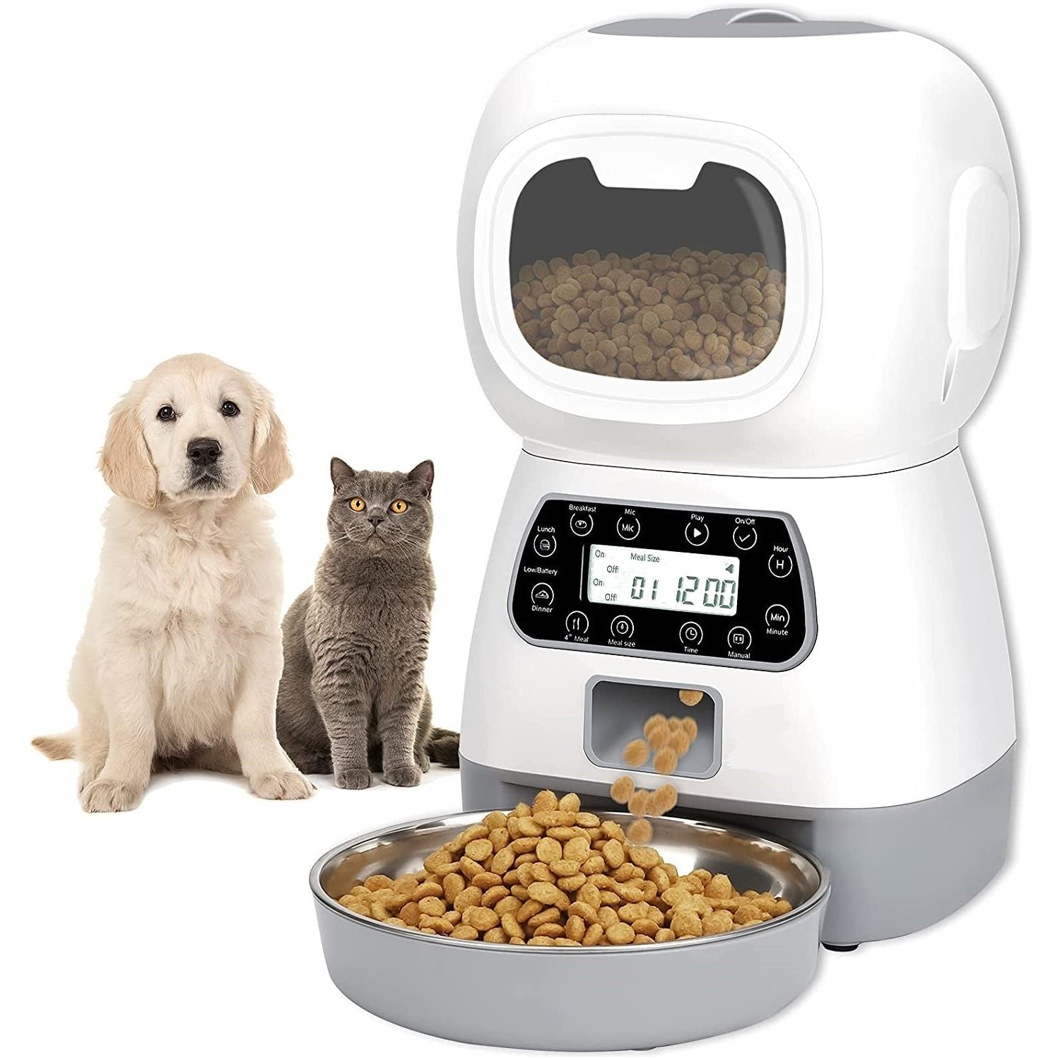 YES4PETS 3.5L Visible Automatic Digital Pet Dog Cat Feeder Food Bowl Dispenser