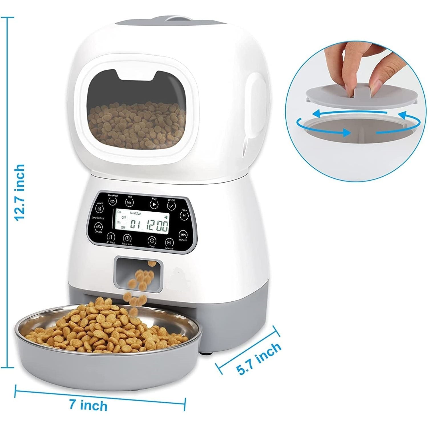 YES4PETS 3.5L Visible Automatic Digital Pet Dog Cat Feeder Food Bowl Dispenser