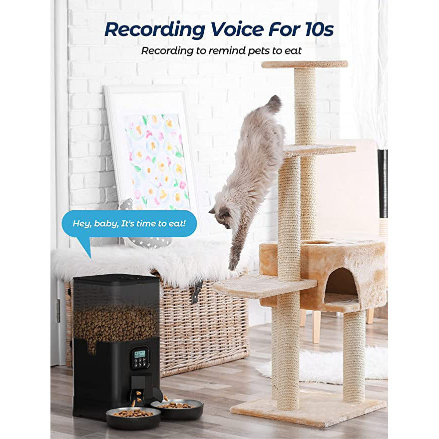 6L Automatic Digital Pet Dog Cat Feeder Double Food Bowl Dispenser