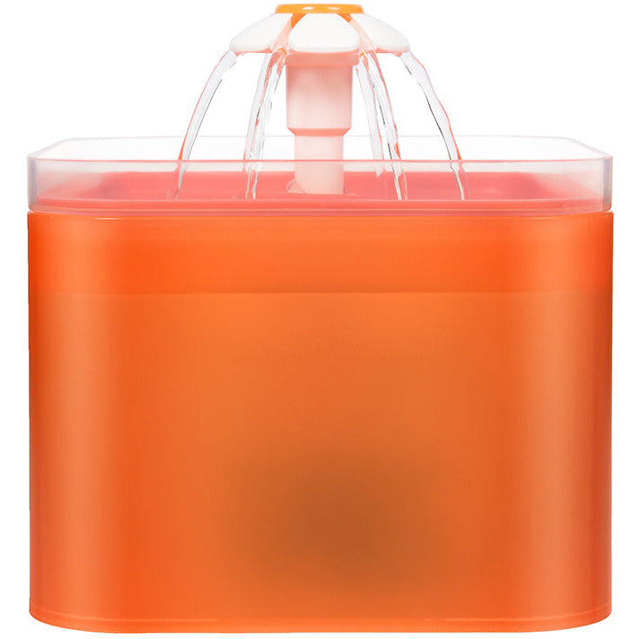 Dog Cat Water Feeder Automatic Electric Pet Water Fountain  Bowl Dispenser W LED Orange
