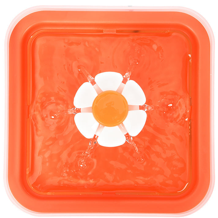 Dog Cat Water Feeder Automatic Electric Pet Water Fountain  Bowl Dispenser W LED Orange