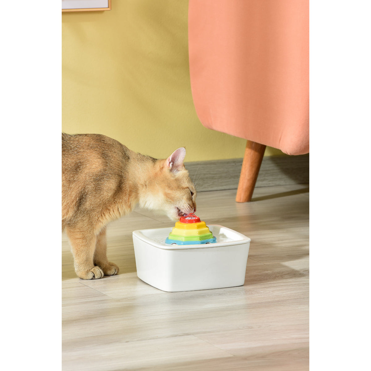 Ceramic Electric Pet Water Fountain Dog Cat Water Feeder Bowl Dispenser