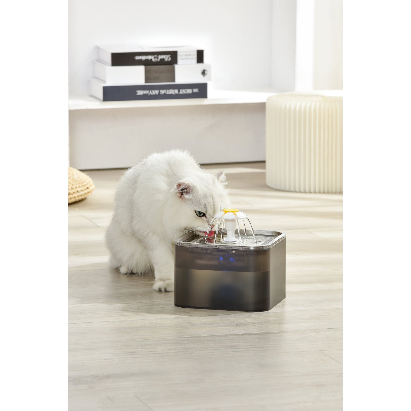 3L Automatic Electric Pet Water Fountain Dog Cat Stainless Steel Feeder Bowl Dispenser Grey