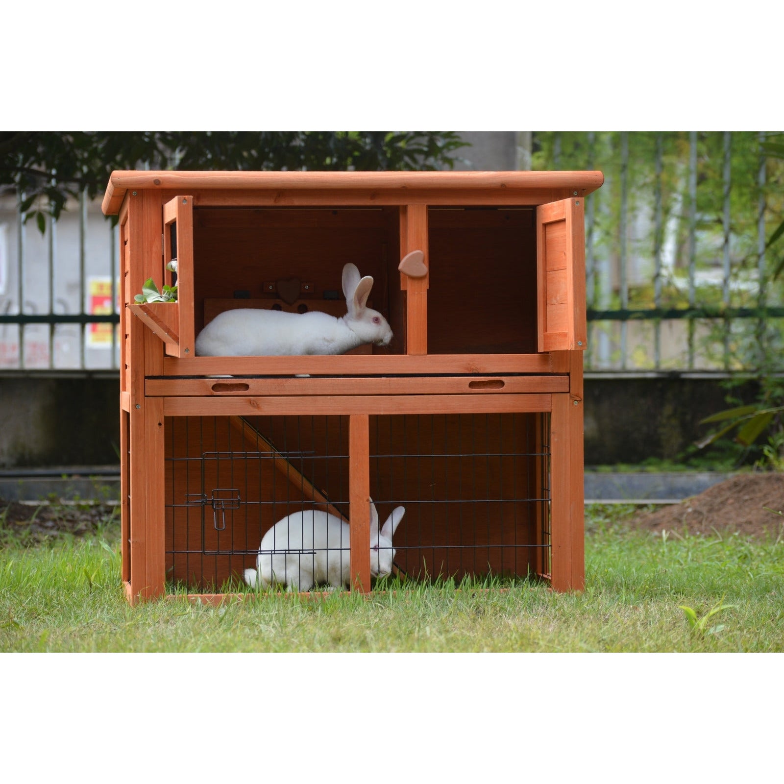 Double Storey Rabbit Hutch Guinea Pig Cage , Ferret cage W Pull Out Tray