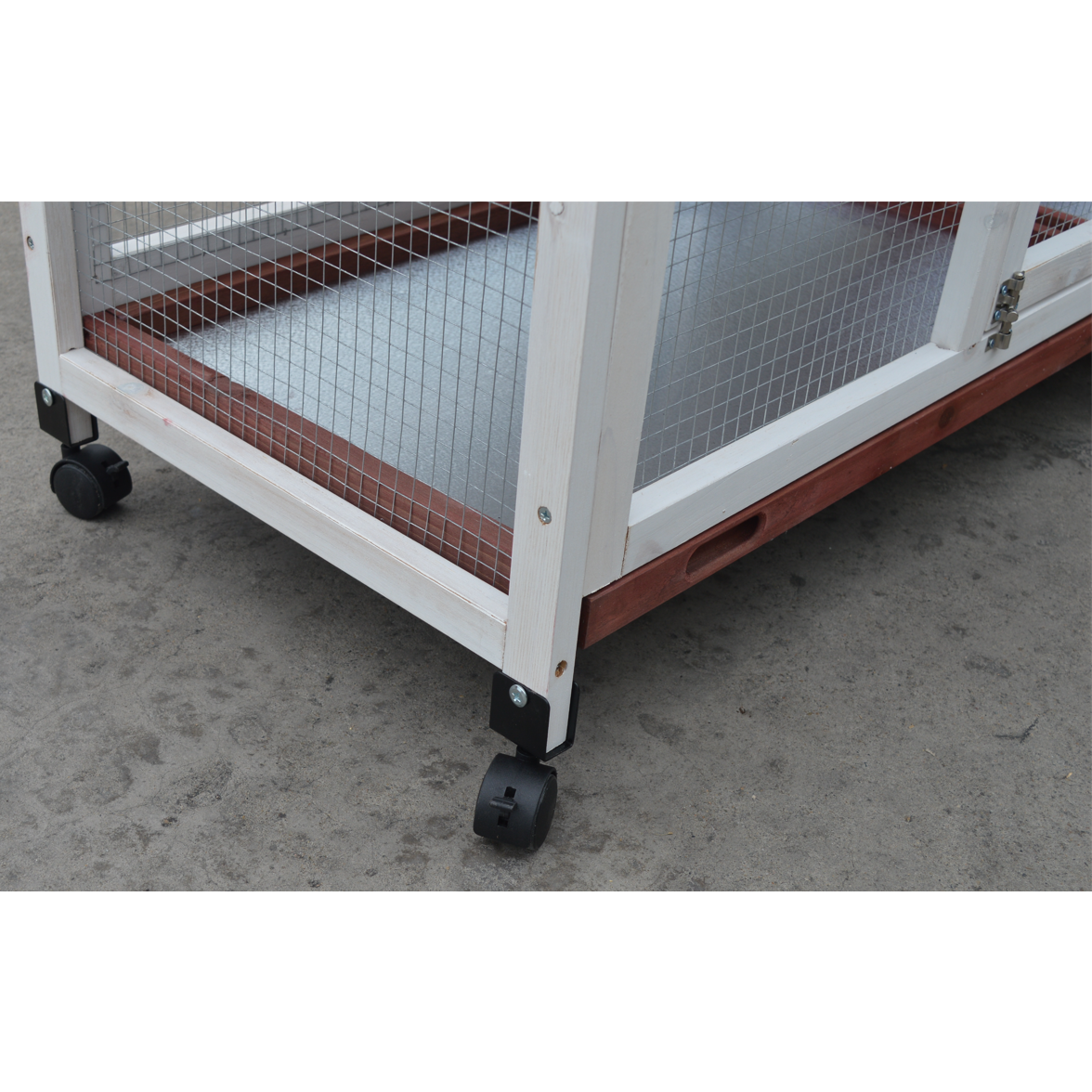 Double Storey Large Rabbit Hutch Guinea Pig Cage , Ferret Cage With Pull Out Tray On Wheels