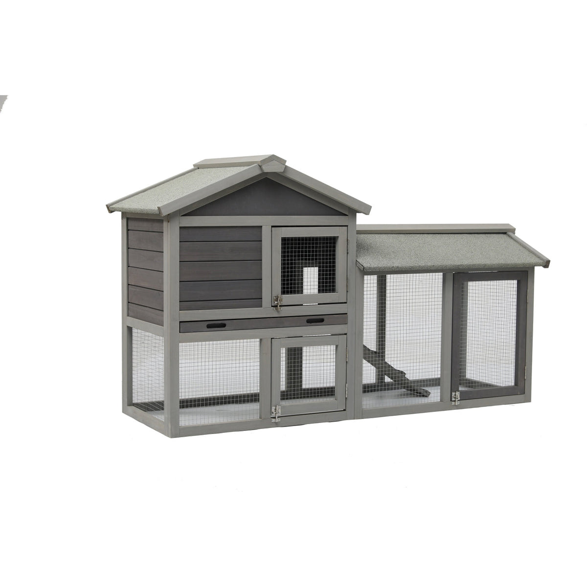 148cm Rabbit Hutch Metal Run Wooden Cage Guinea Pig Cage House