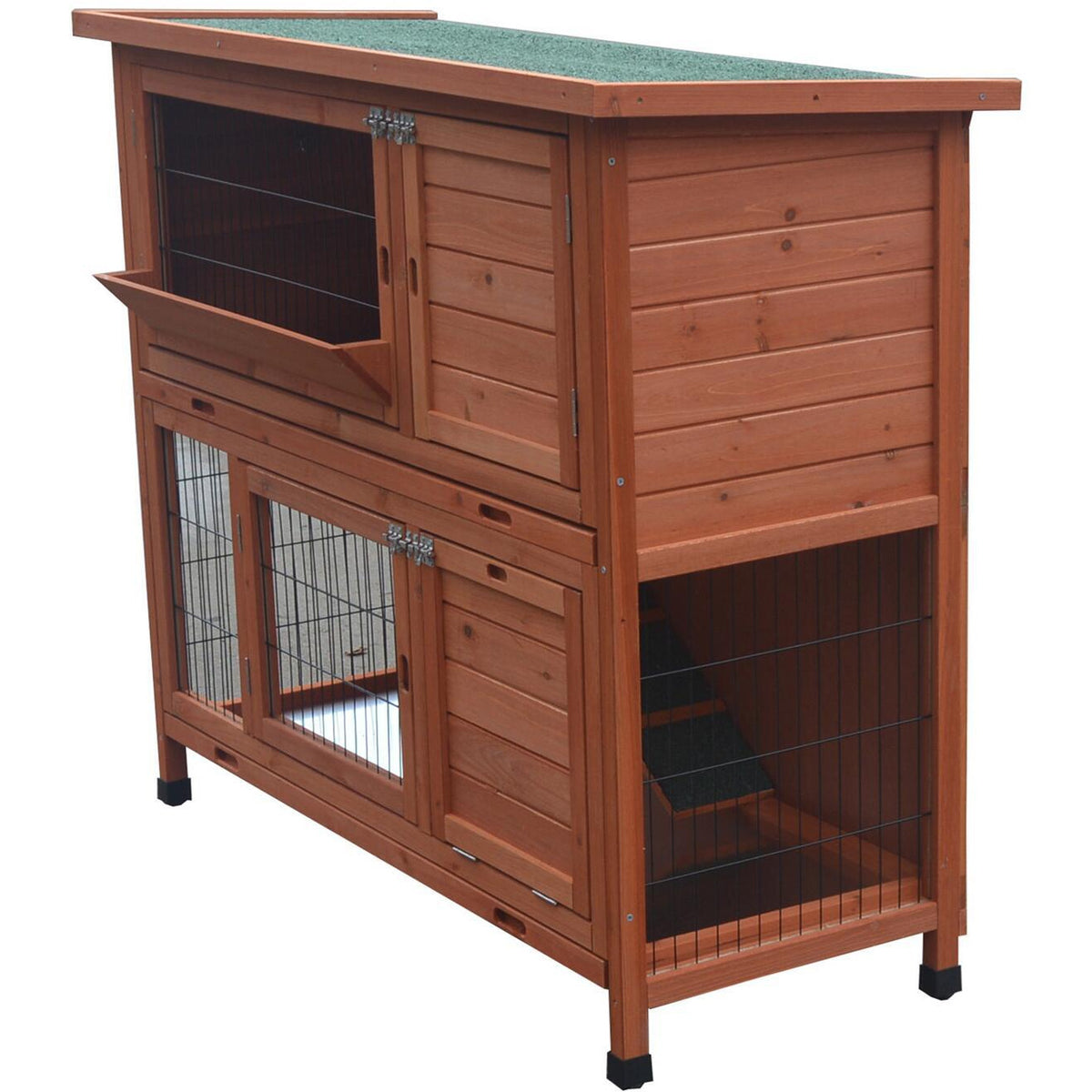 120cm XL Double Storey Rabbit Hutch Guinea Pig Cage , Ferret cage Cat W Pull Out Tray