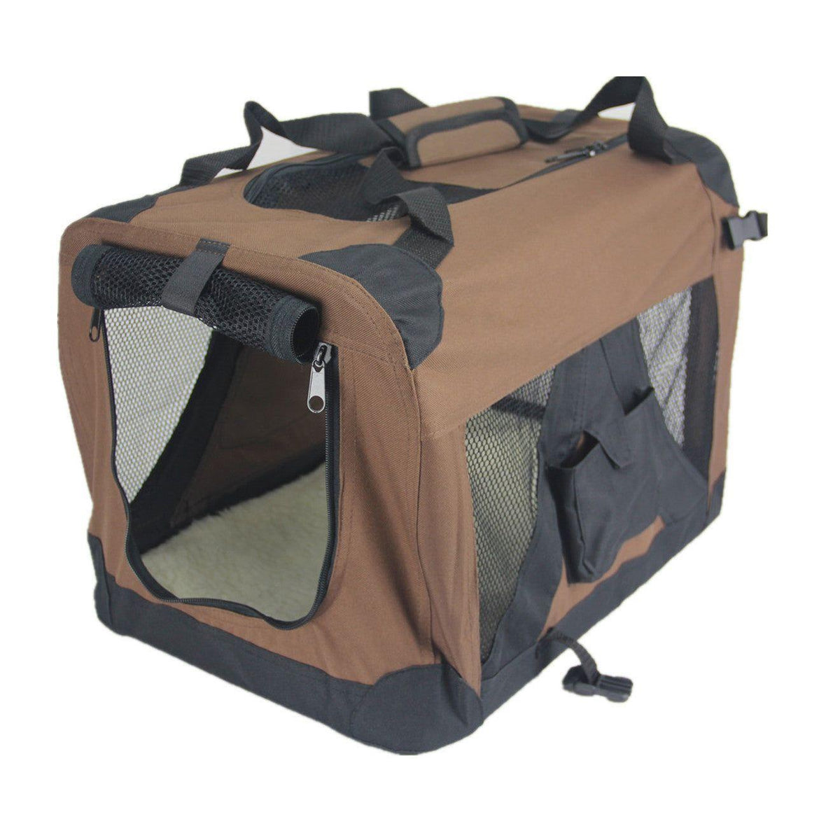 YES4PETS Medium Portable Foldable Dog Cat Puppy Soft Crate-Brown