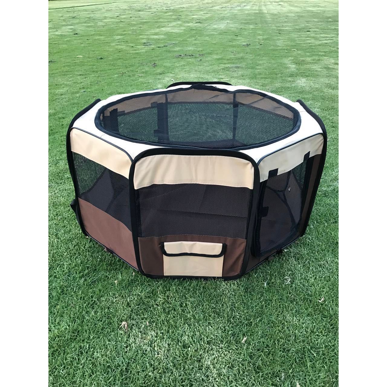 YES4PETS Medium Brown Pet Dog Cat Puppy Rabbit Tent Soft Playpen