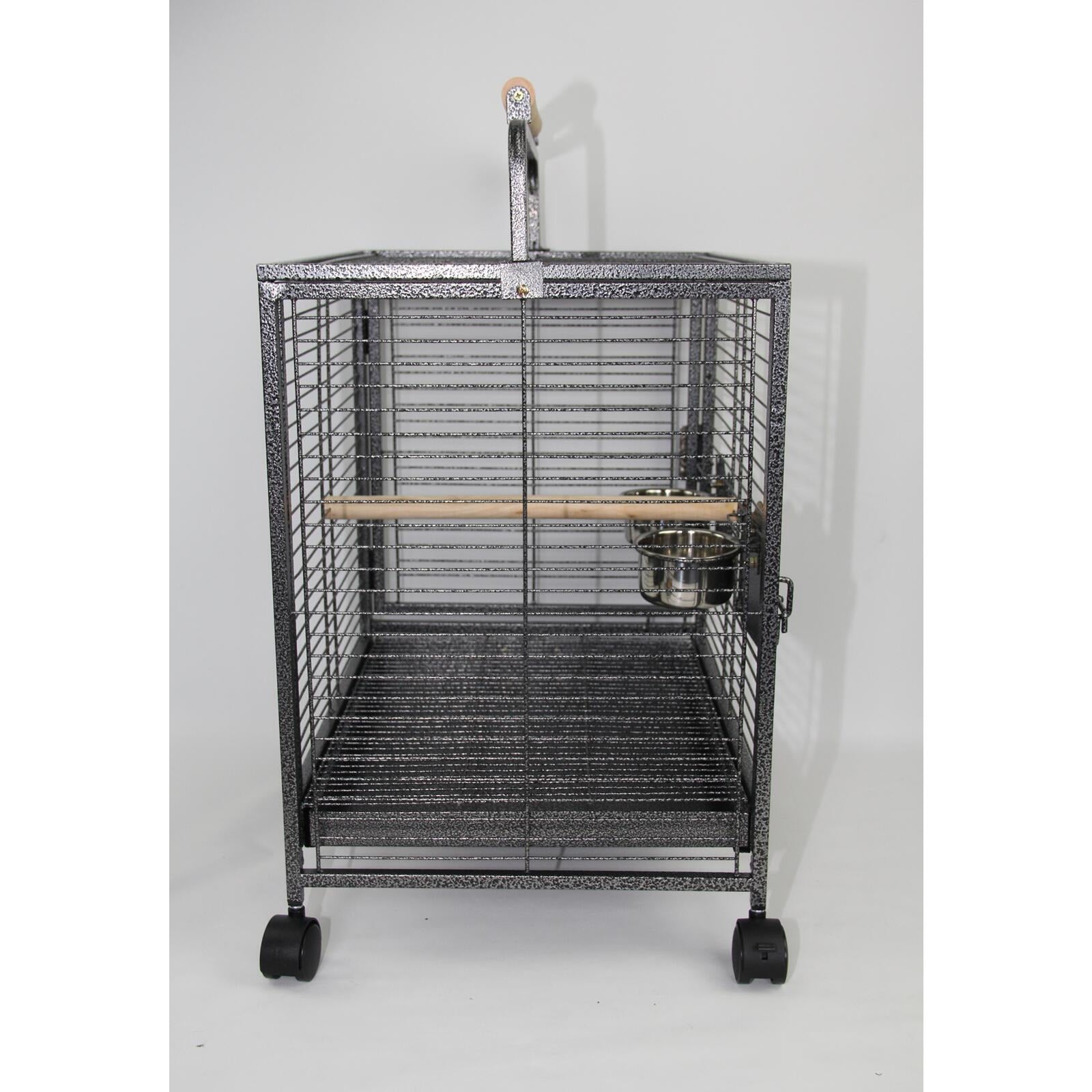 Small Bird Transport Budgie Cage Parrot Aviary Carrier With Wheel