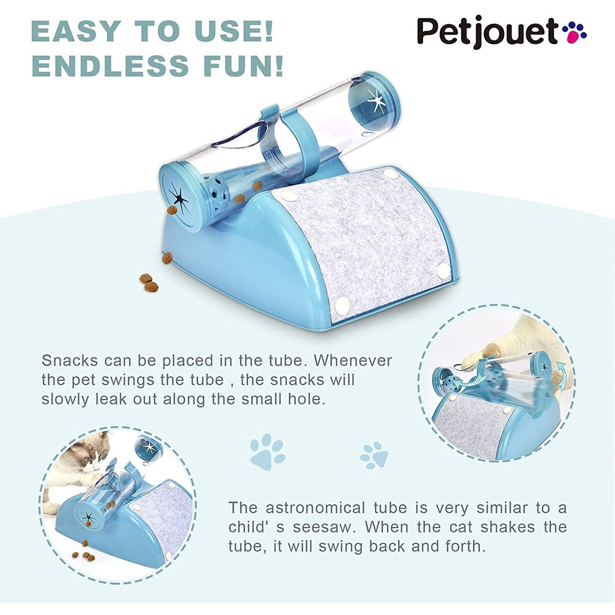 Cat Play Box Kit Pet Toy Kitten Toys Interactive Ball Peek Hunting Toy-Blue