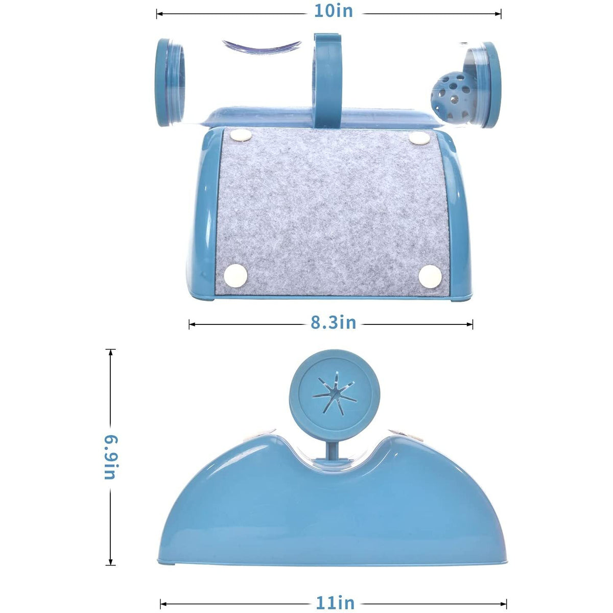 Cat Play Box Kit Pet Toy Kitten Toys Interactive Ball Peek Hunting Toy-Blue